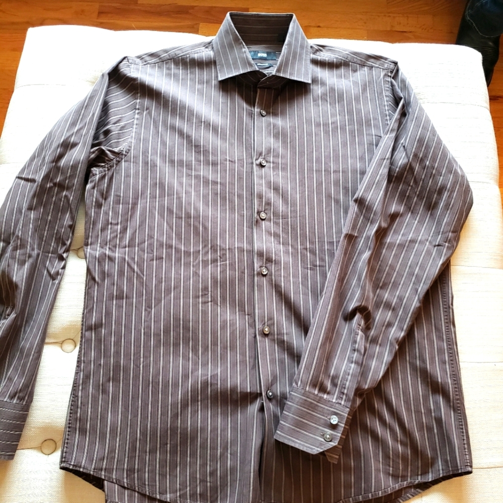 EUC Hugo Boss Mens Button Up Dress Shirt Size 16 32/33